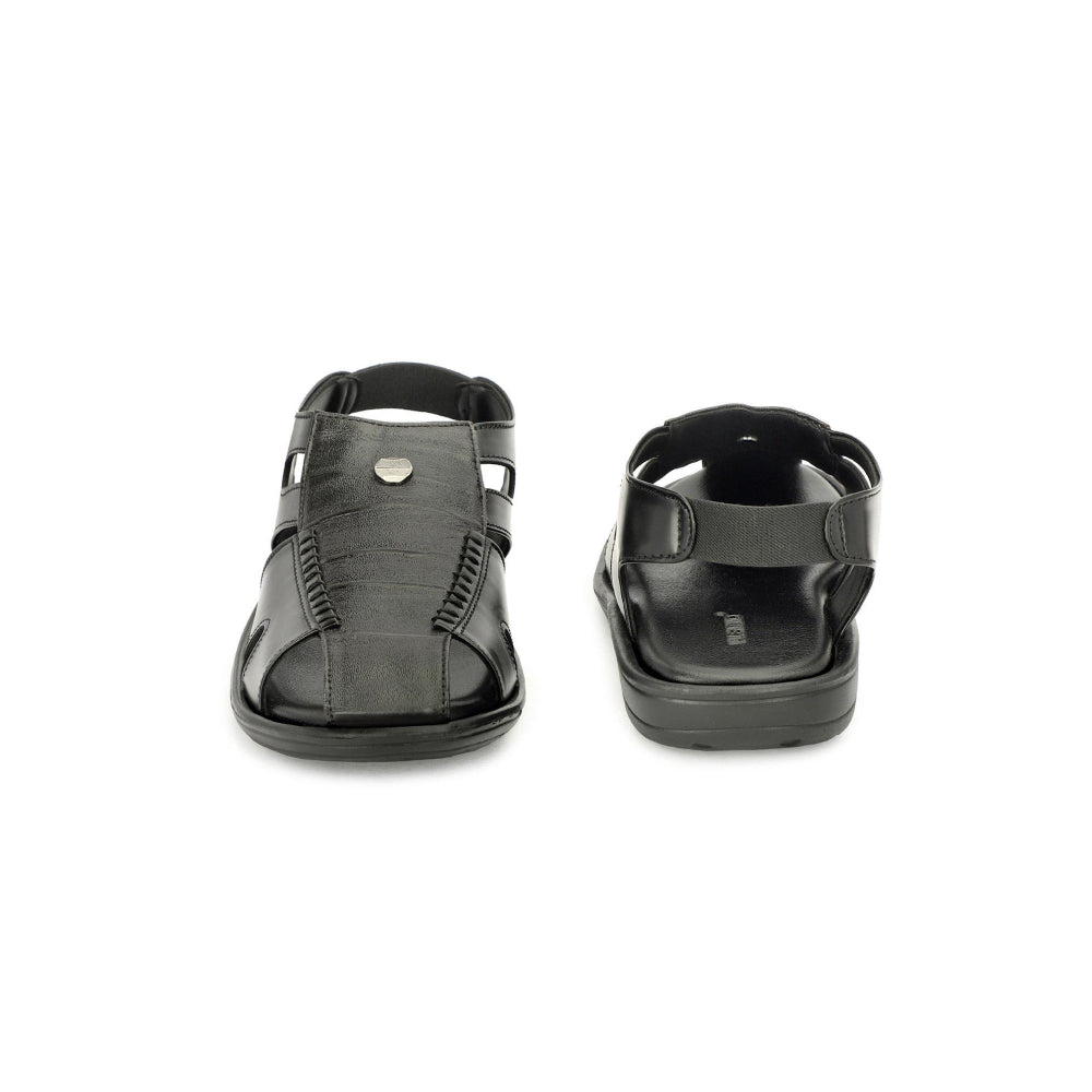Valentino Men Faux Leather Black Closed-Toe Comfort Sandals