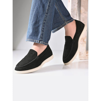 Valentino West Port Men Black Trendy Leather Loafers