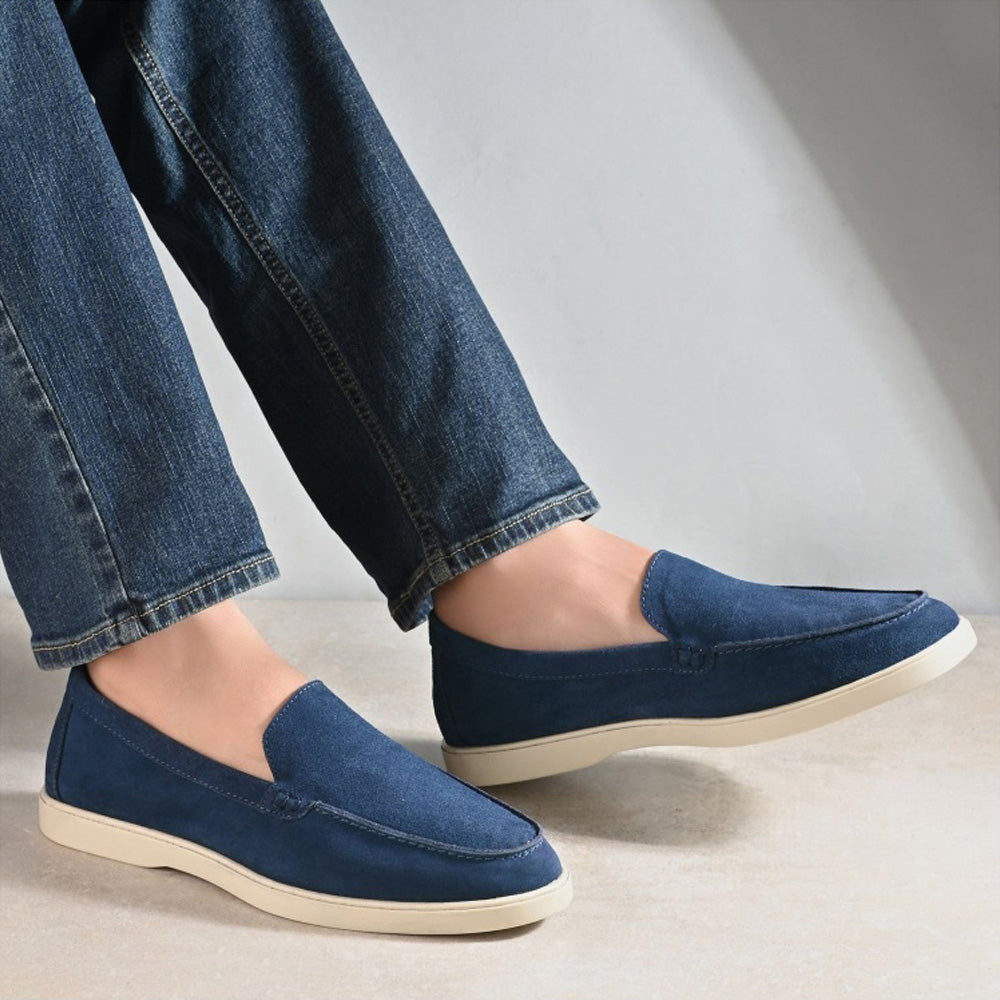 Valentino West Port Men Blue Trendy Leather Loafers