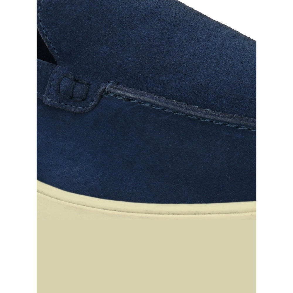 Valentino West Port Men Blue Trendy Leather Loafers