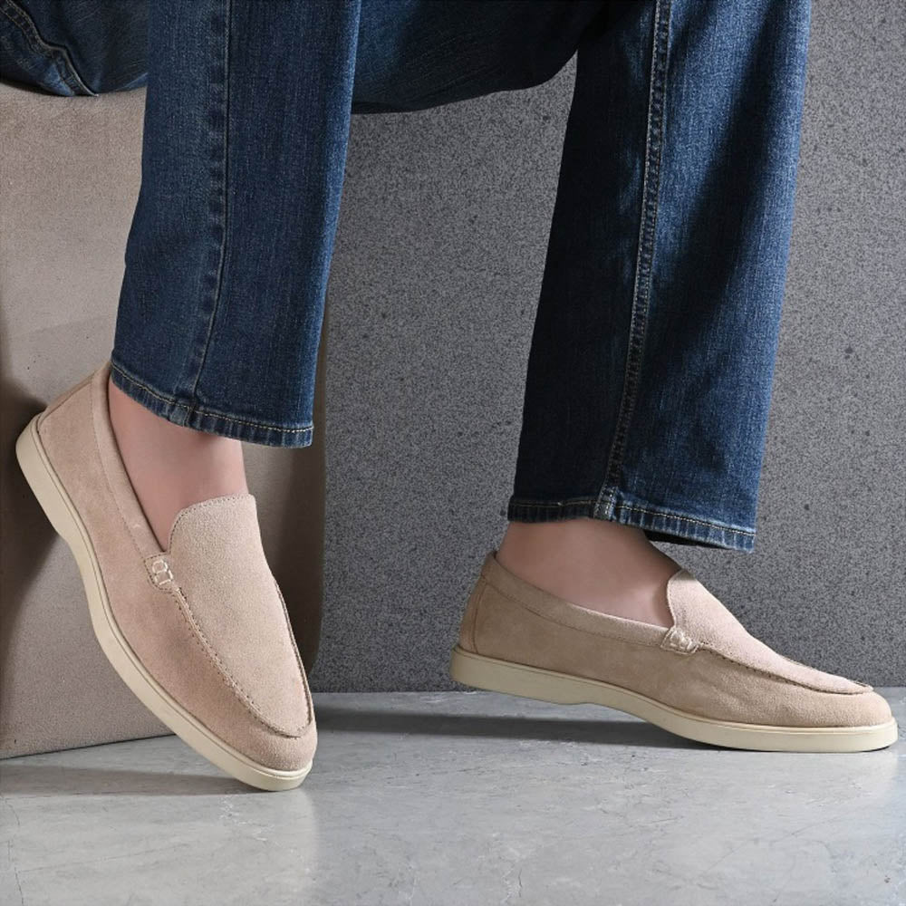 Valentino West Port Men Beige Trendy Leather Loafers