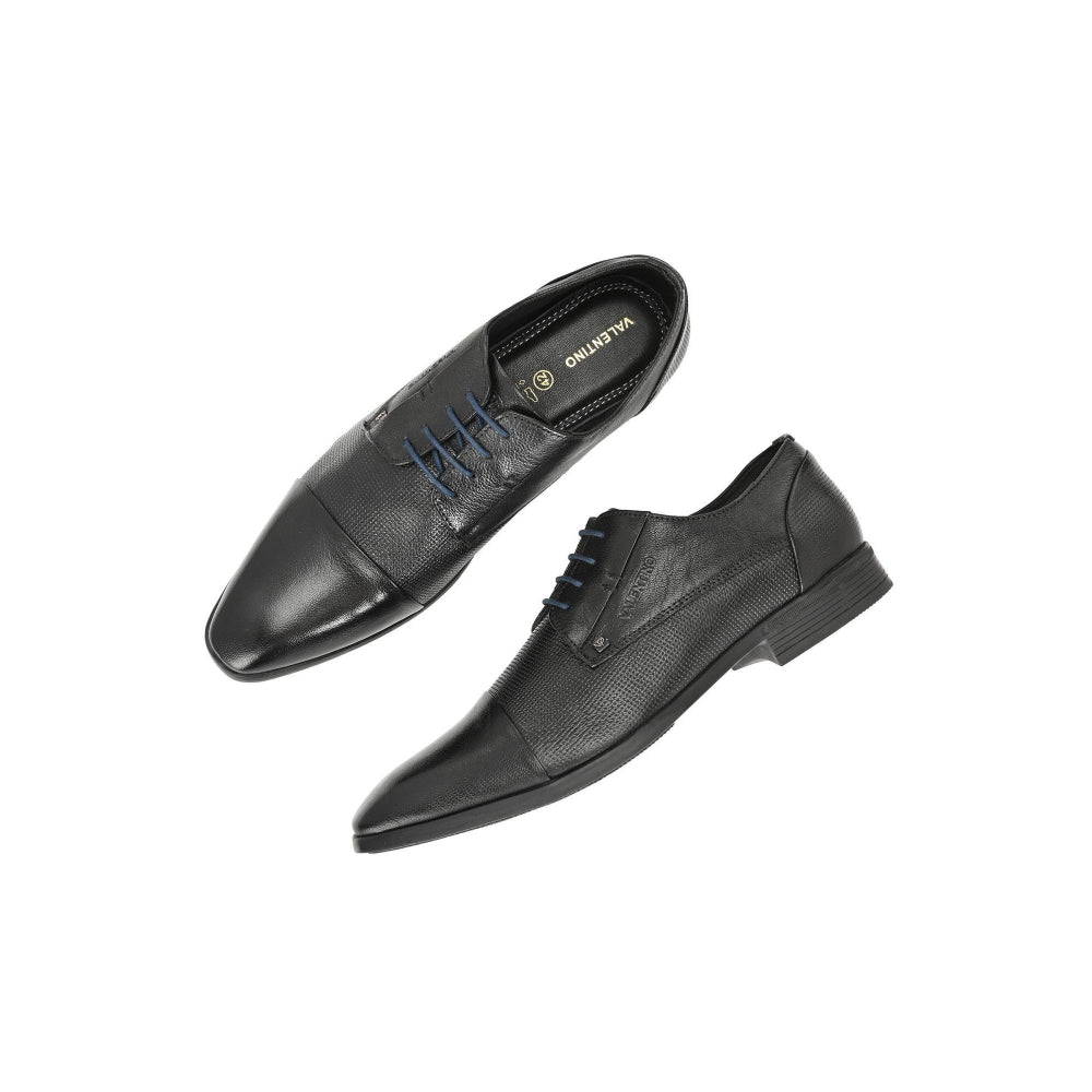 Valentino Men Premium Leather Lace-Up Formal Derby Shoes