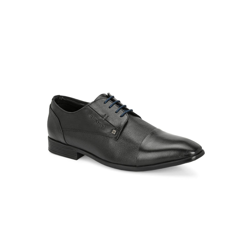 Valentino Men Premium Leather Lace-Up Formal Derby Shoes