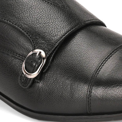 Valentino Men Premium Leather Double Strap Formal Monk Shoes