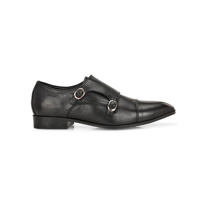 Valentino Men Premium Leather Double Strap Formal Monk Shoes
