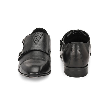 Valentino Men Premium Leather Double Strap Formal Monk Shoes