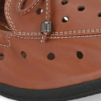 Valentino Women Brown Premium Leather Slip On Flexible Loafer