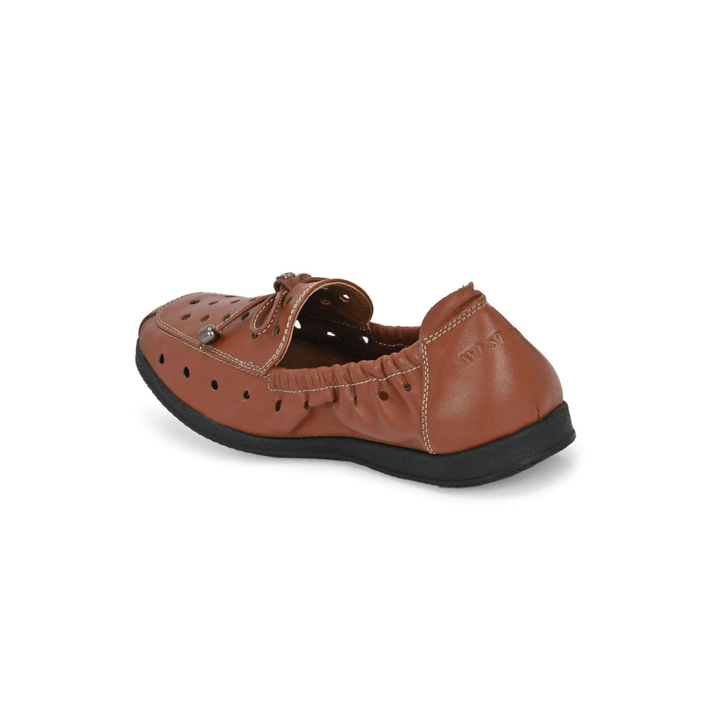 Valentino Women Brown Premium Leather Slip On Flexible Loafer