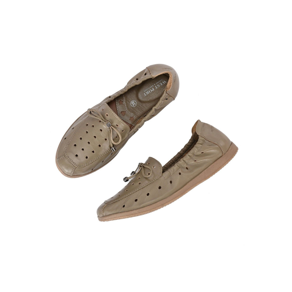 Valentino Women Ivory Premium Leather Slip On Flexible Loafer