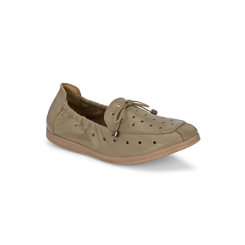 Valentino Women Ivory Premium Leather Slip On Flexible Loafer