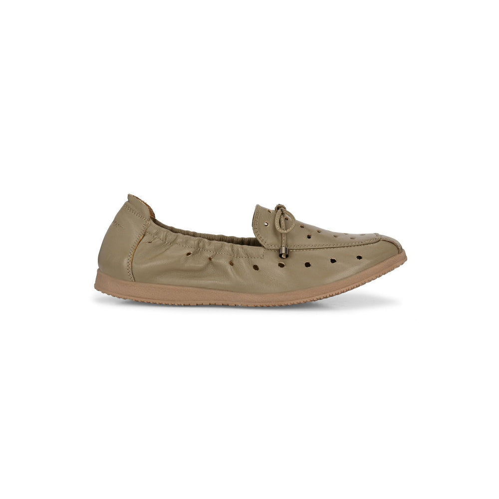 Valentino Women Ivory Premium Leather Slip On Flexible Loafer