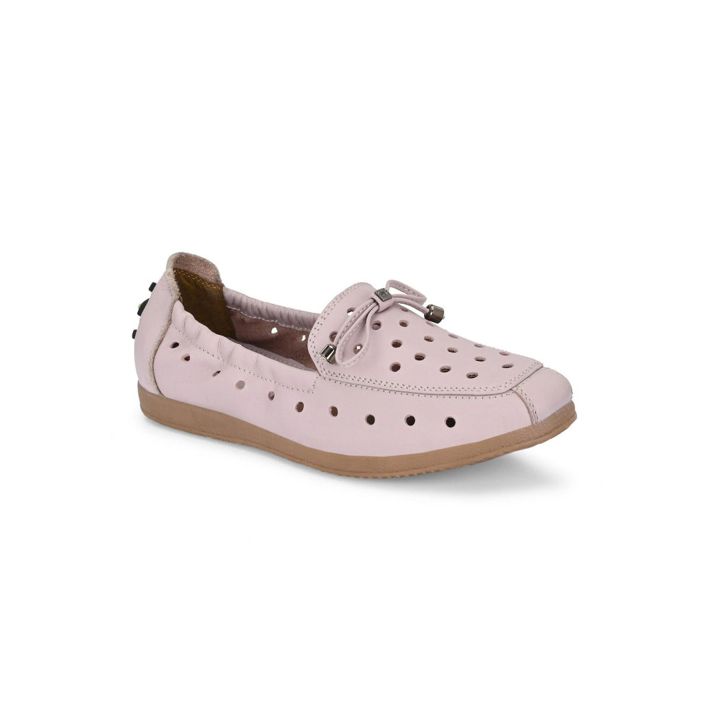 Valentino Women Pink Premium Leather Slip On Flexible Loafer