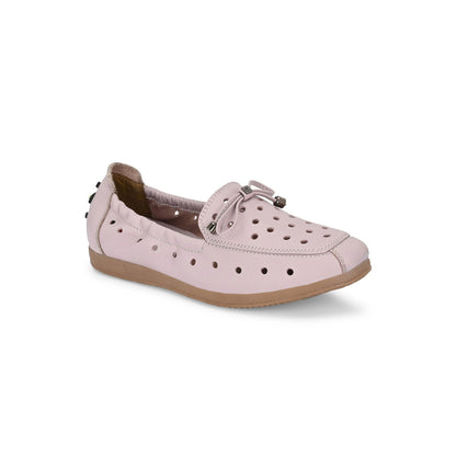 Valentino Women Pink Premium Leather Slip On Flexible Loafer