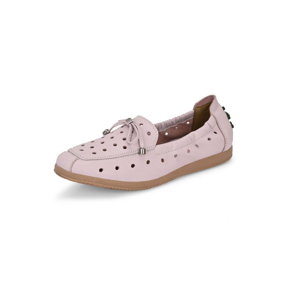 Valentino Women Pink Premium Leather Slip On Flexible Loafer