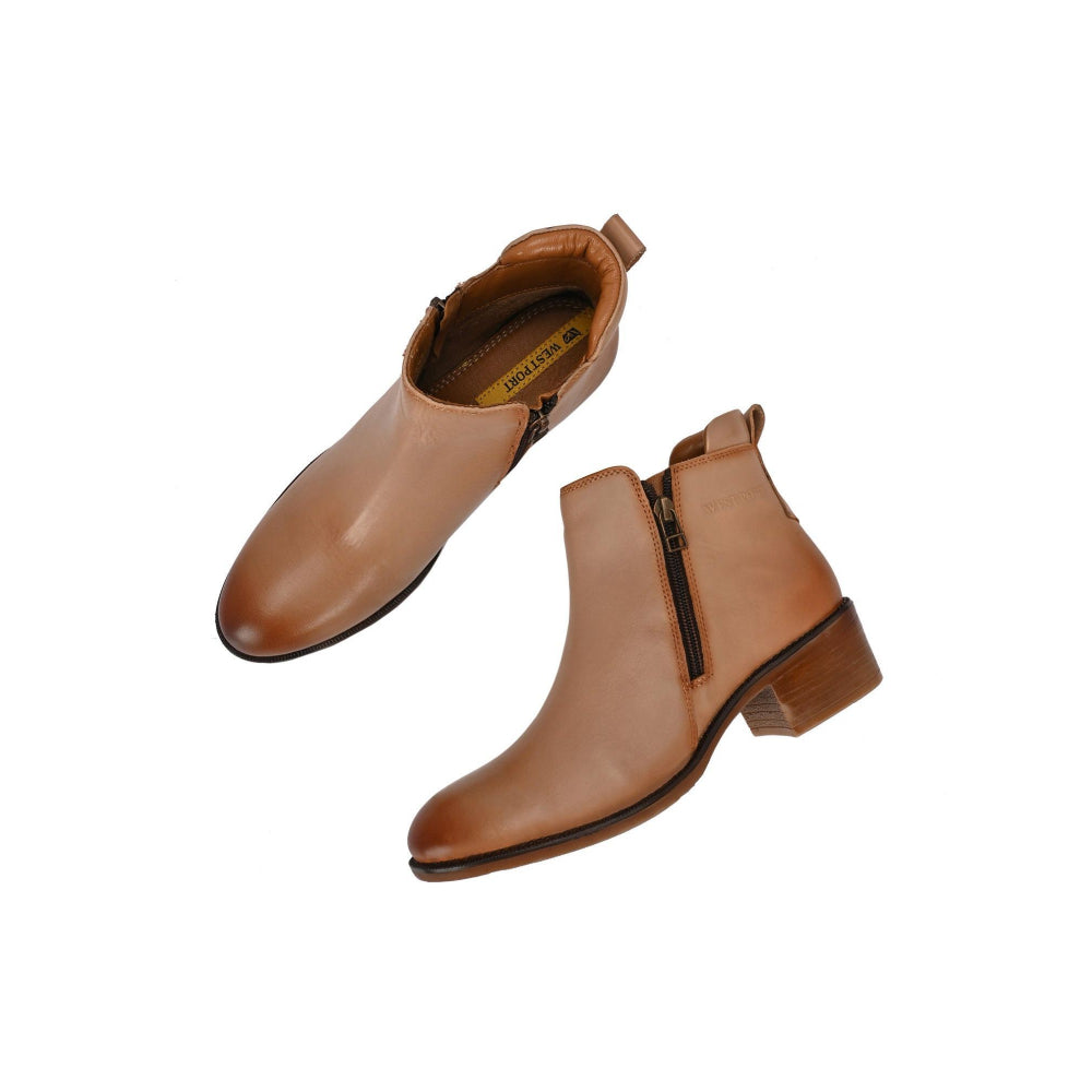 Valentino Women Premium Leather Zipper Boots