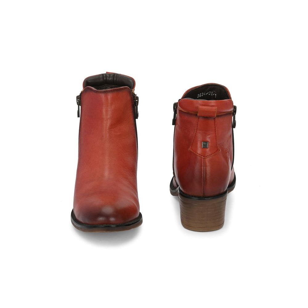Valentino Women Premium Leather Zipper Boots