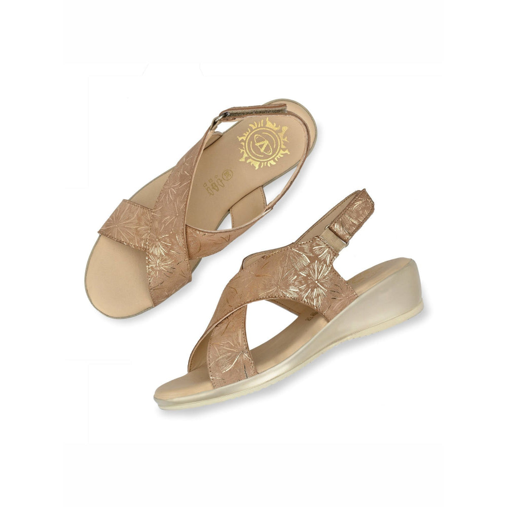 Valentino Women Premium Leather Nude Colour Sandals