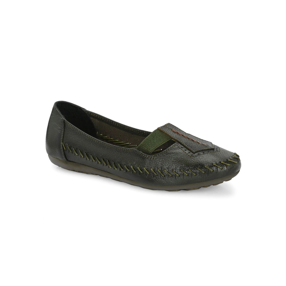 Valentino Women Olive Premium Leather Loafer
