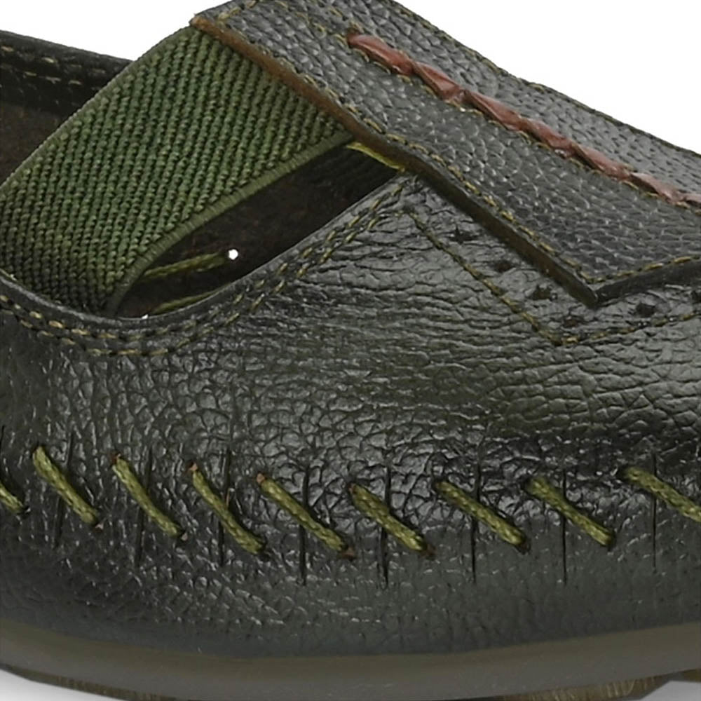 Valentino Women Olive Premium Leather Loafer