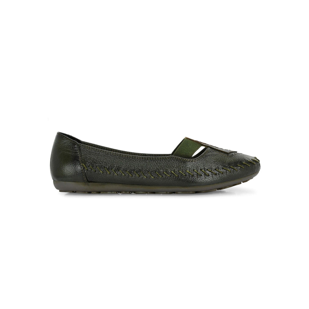 Valentino Women Olive Premium Leather Loafer