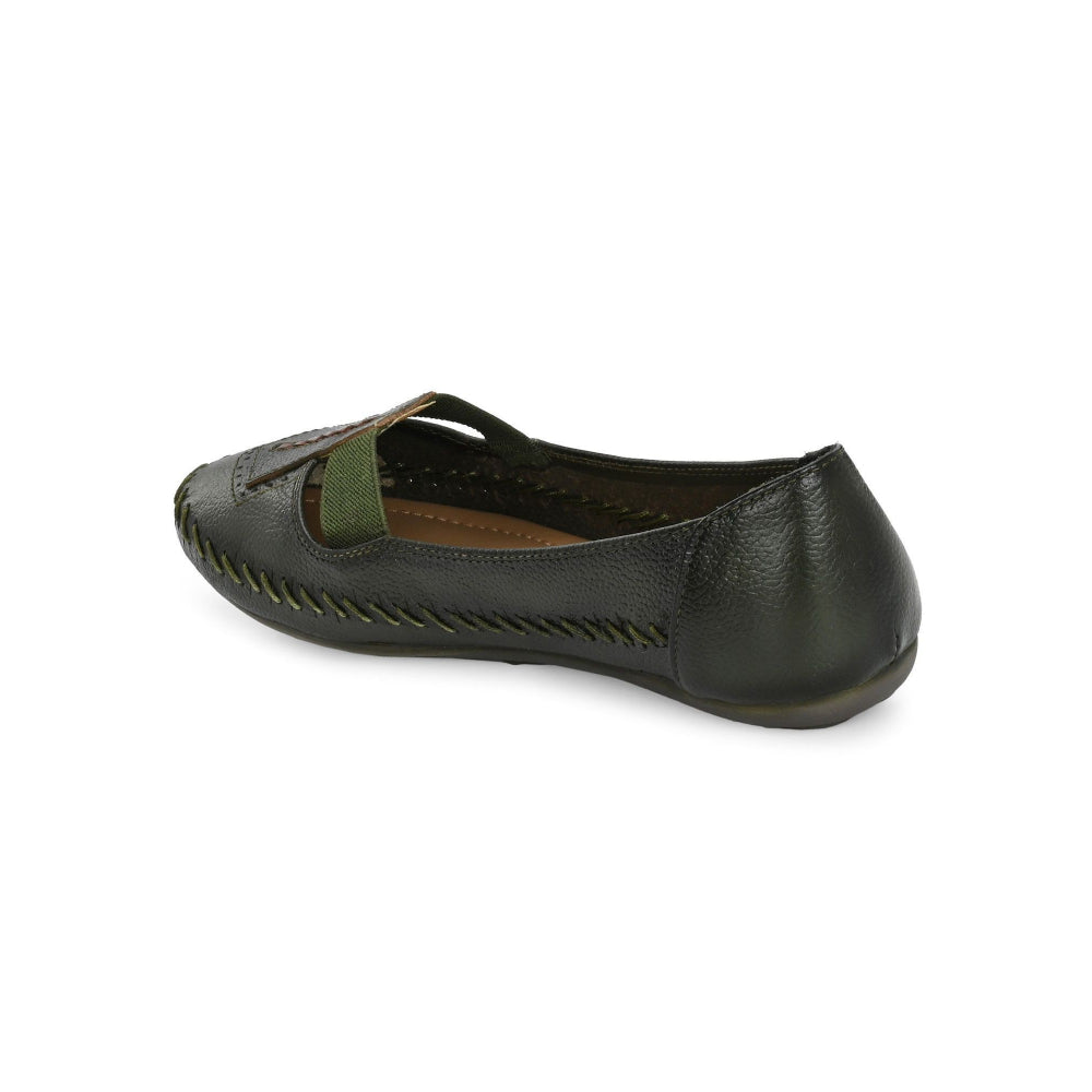 Valentino Women Olive Premium Leather Loafer