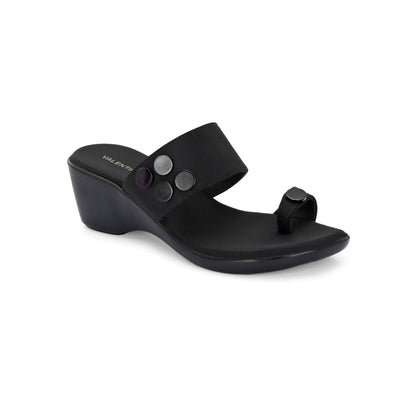Valentino Women Black toe-Ring Platform Sandals