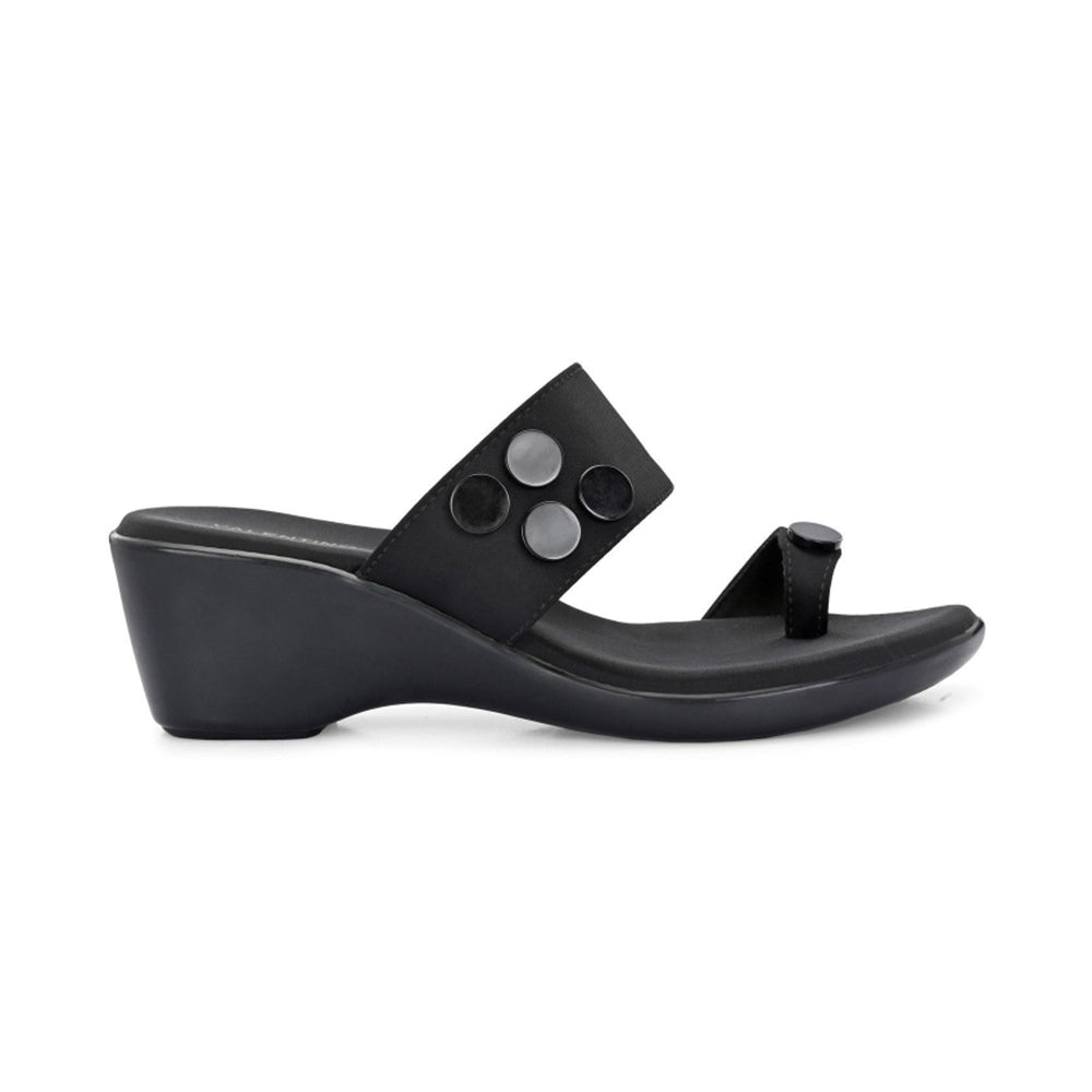 Valentino Women Black toe-Ring Platform Sandals