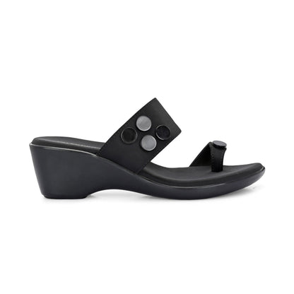 Valentino Women Black toe-Ring Platform Sandals