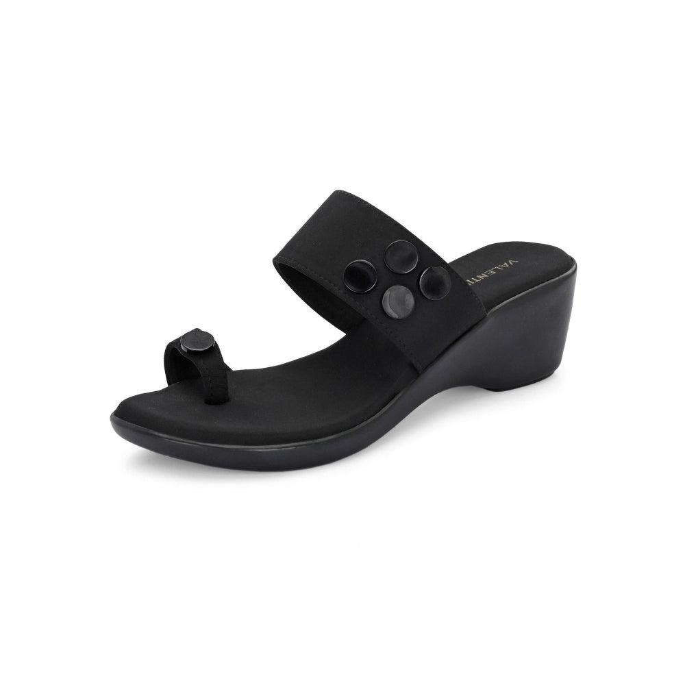 Valentino Women Black toe-Ring Platform Sandals