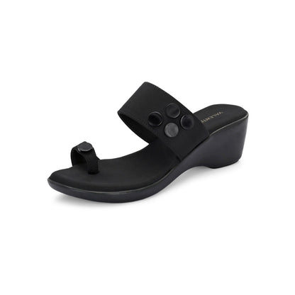 Valentino Women Black toe-Ring Platform Sandals