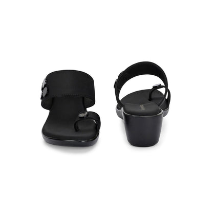 Valentino Women Black toe-Ring Platform Sandals