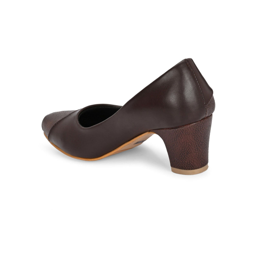 Valentino Women Brown Pointed-Toe Block Heel Pumps