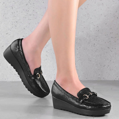 Valentino Women Black Textured Stylish Loafers
