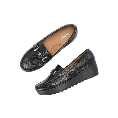 Valentino Women Black Textured Stylish Loafers