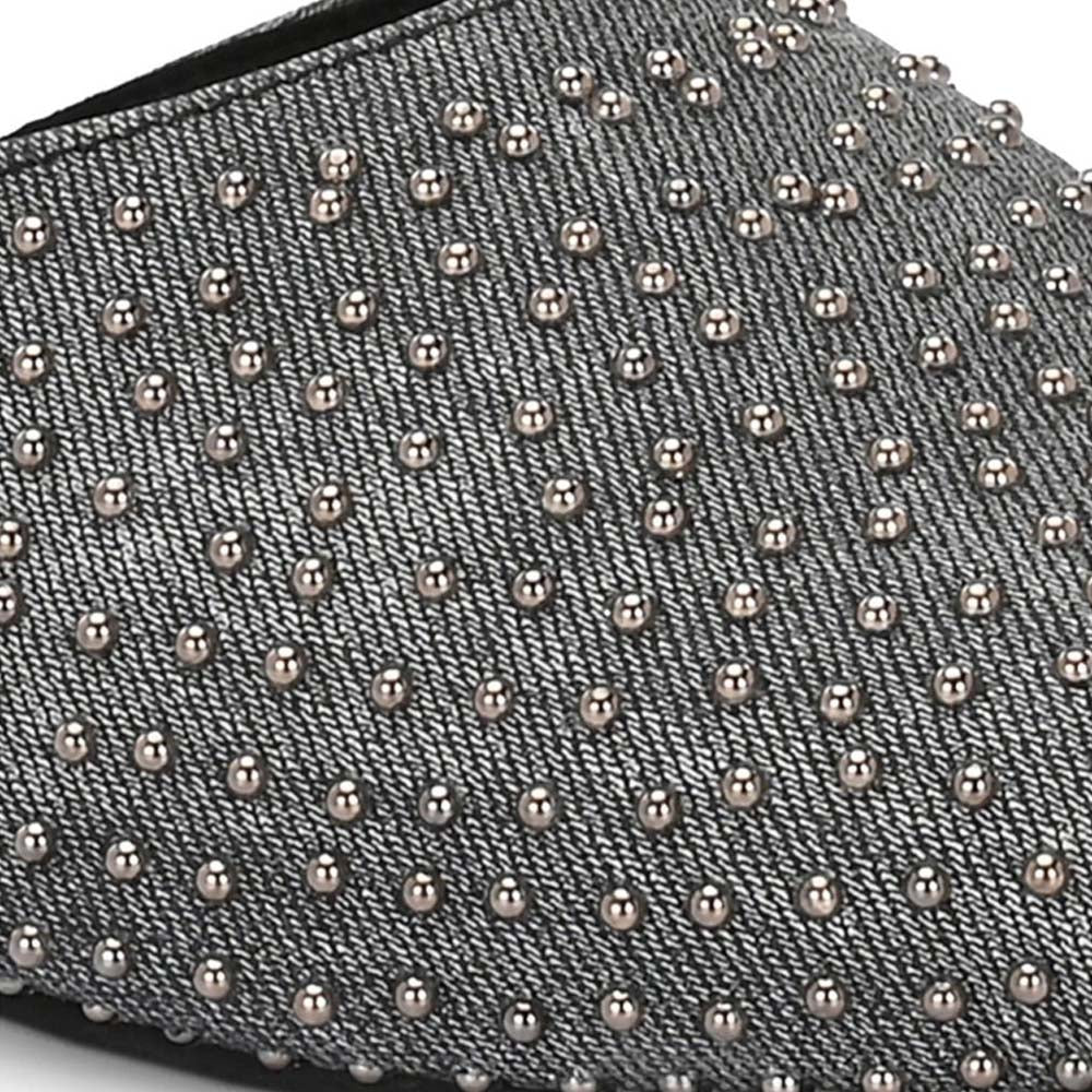 Valentino Women Black Embellished Closed-Toe Mules