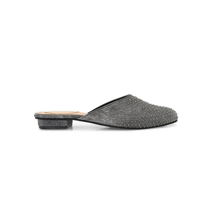 Valentino Women Black Embellished Closed-Toe Mules