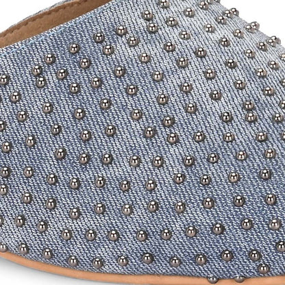 Valentino Women Blue Embellished Closed-Toe Mules
