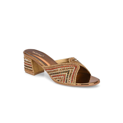 Valentino Women Partywear Embroidered Block Heel Sandal