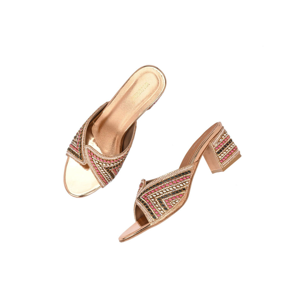 Valentino Women Partywear Embroidered Block Heel Sandal