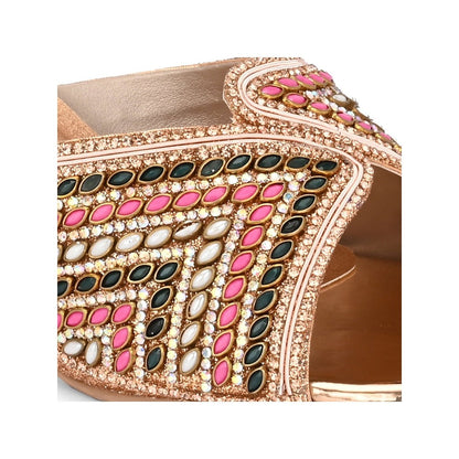 Valentino Women Partywear Embroidered Block Heel Sandal