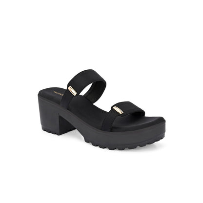 Valentino Women Double Strap Chunky Block Heel Sandal