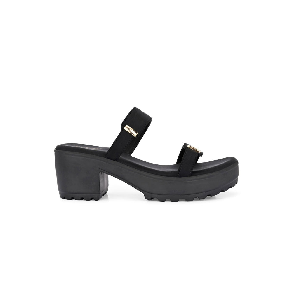 Valentino Women Double Strap Chunky Block Heel Sandal