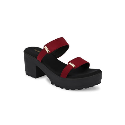 Valentino Women Double Strap Chunky Block Heel Sandal