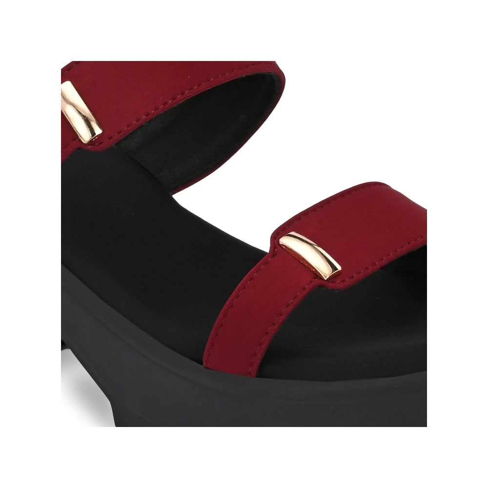 Valentino Women Double Strap Chunky Block Heel Sandal