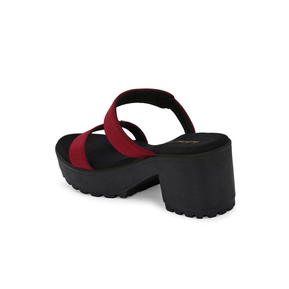 Valentino Women Double Strap Chunky Block Heel Sandal