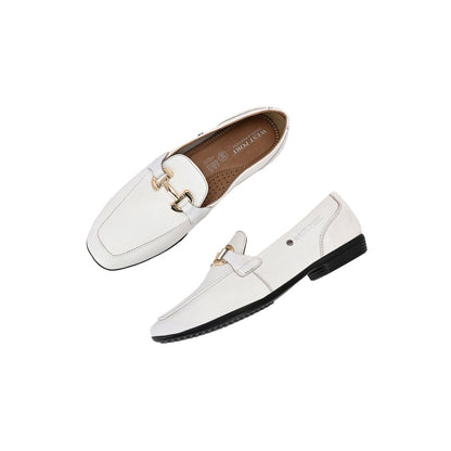 Valentino Women White Premium Leather Loafers