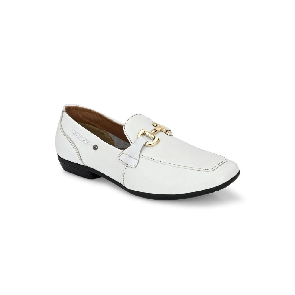 Valentino Women White Premium Leather Loafers