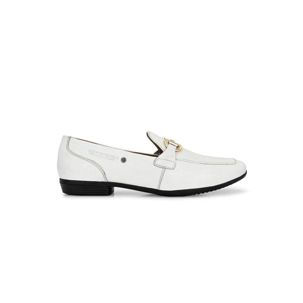 Valentino Women White Premium Leather Loafers