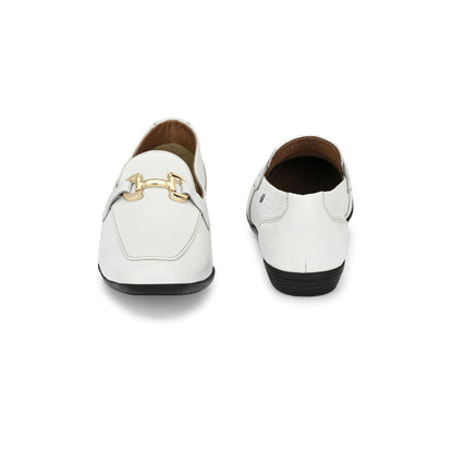 Valentino Women White Premium Leather Loafers