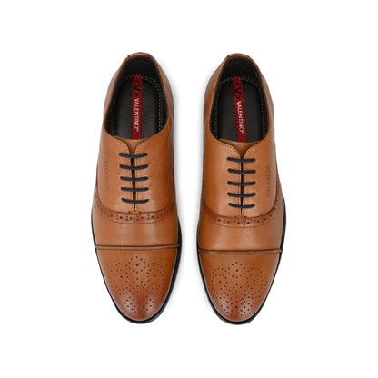 Valentino Men Premium Leather Lace-Up Formal Brogue Shoes